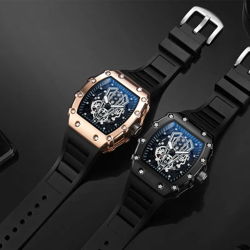 Montre Prestige: montre Automatique, Design Barrel, Lumineuse, Waterproof.